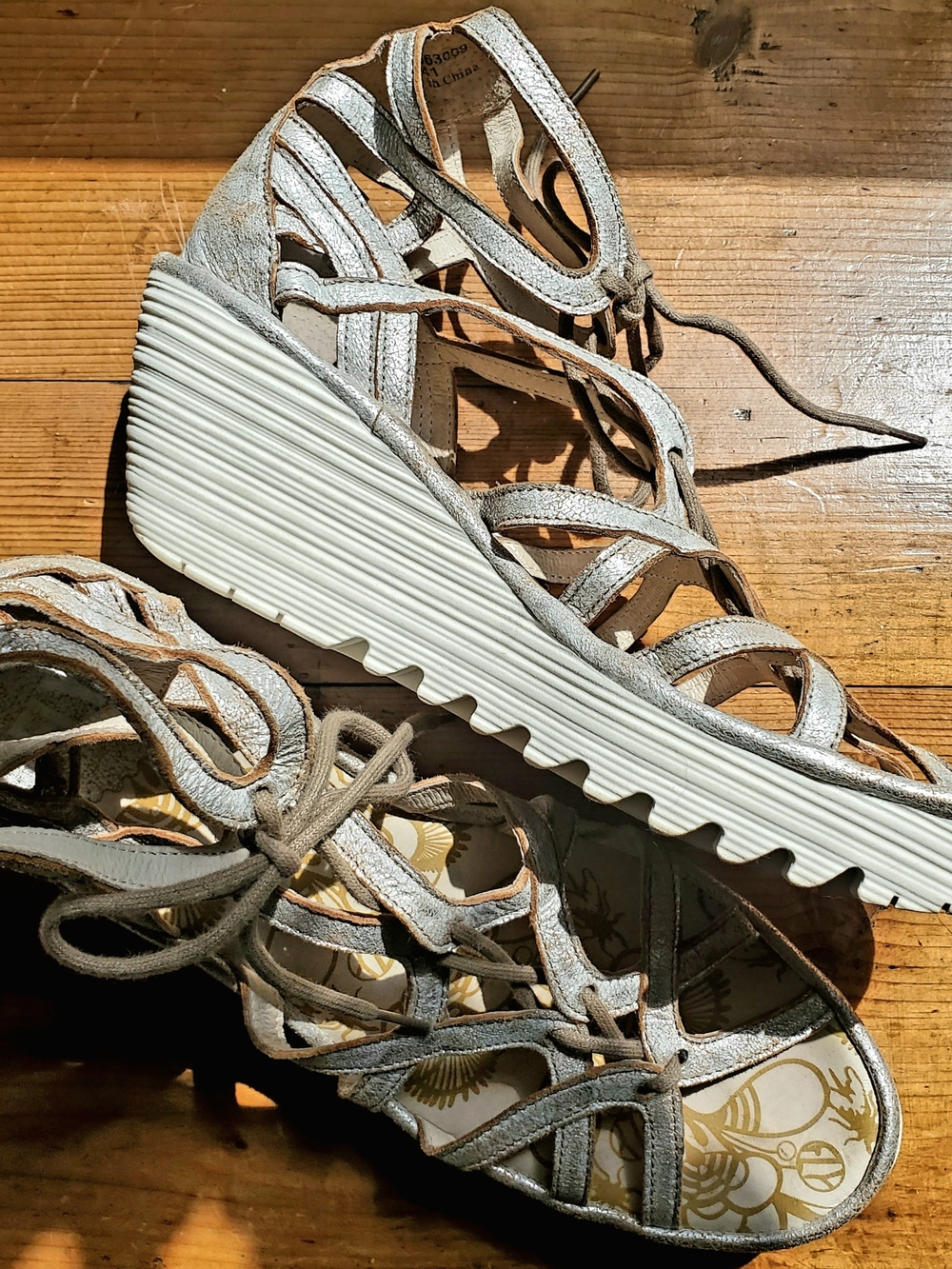 Fly London • Yuke Wedge Heel • Lace Up Gladiator Sandals • Size 41 (10-10.5)